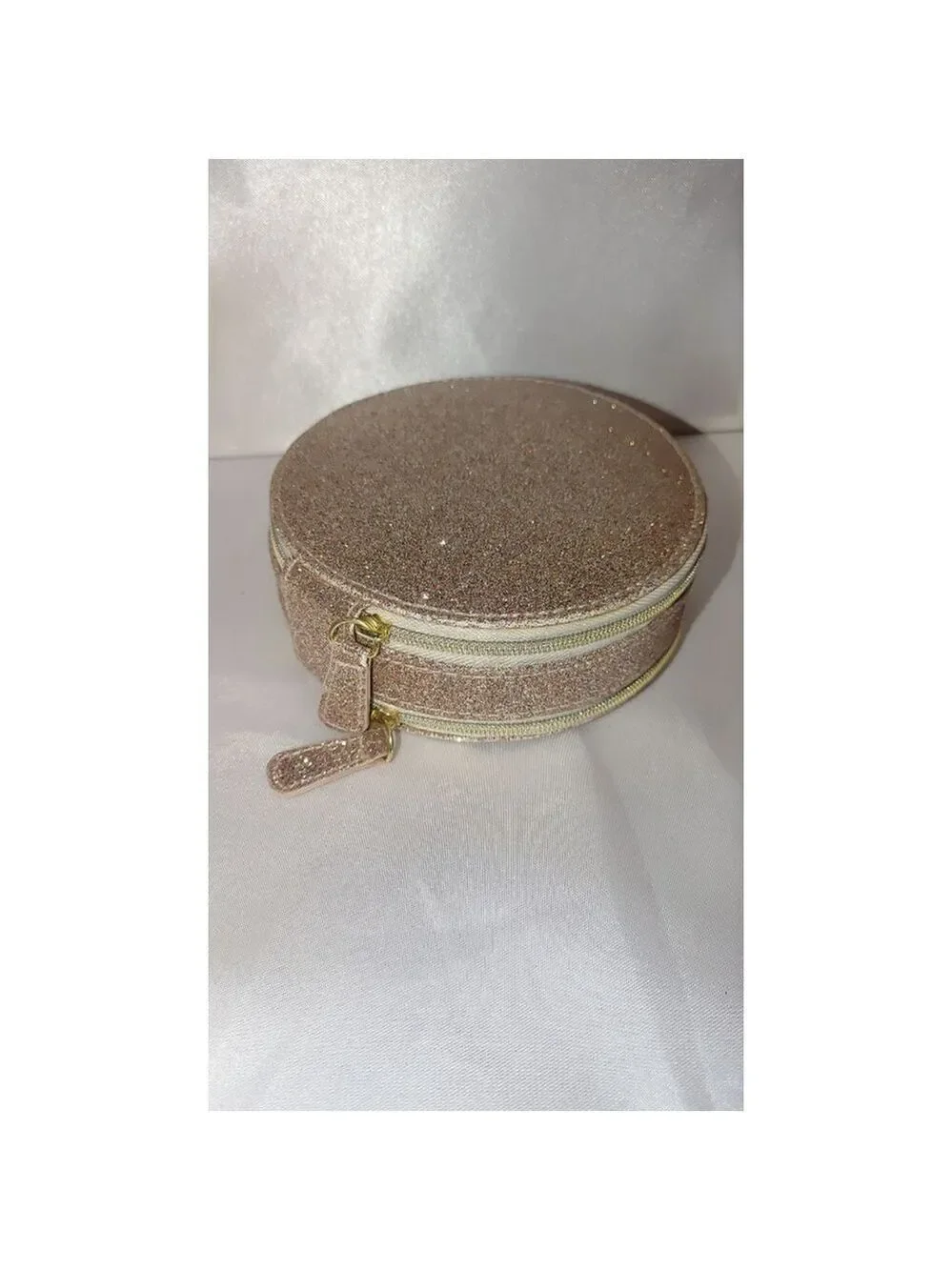 Nordstrom Glittery Travel Jewelry Case in Champagne